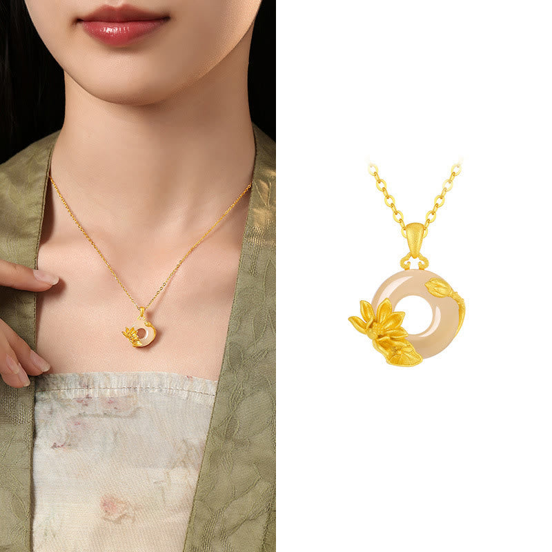 Collier Boucle de Paix en Calcédoine en Argent 925 pour l'Harmonie