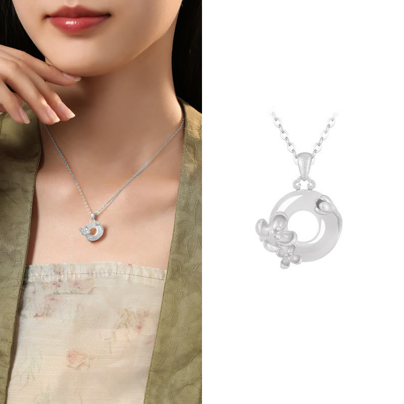 Collier Boucle de Paix en Calcédoine en Argent 925 pour l'Harmonie