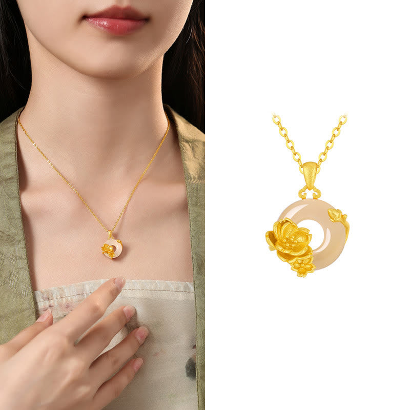Collier Boucle de Paix en Calcédoine en Argent 925 pour l'Harmonie