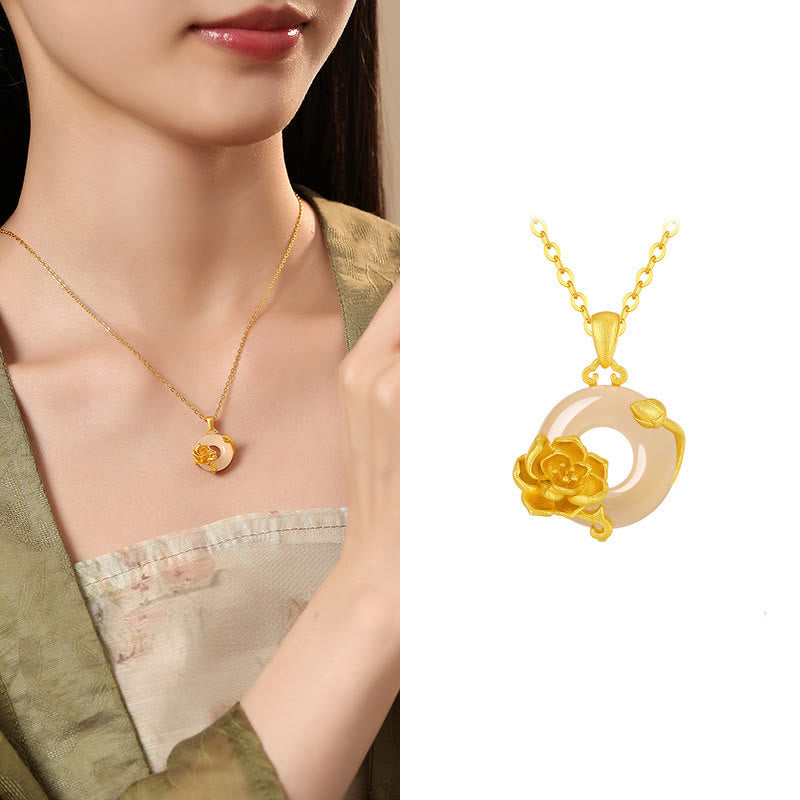 Collier Boucle de Paix en Calcédoine en Argent 925 pour l'Harmonie