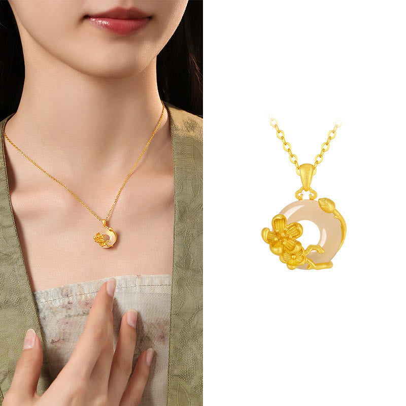 Collier Boucle de Paix en Calcédoine en Argent 925 pour l'Harmonie
