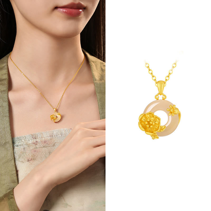 Collier Boucle de Paix en Calcédoine en Argent 925 pour l'Harmonie