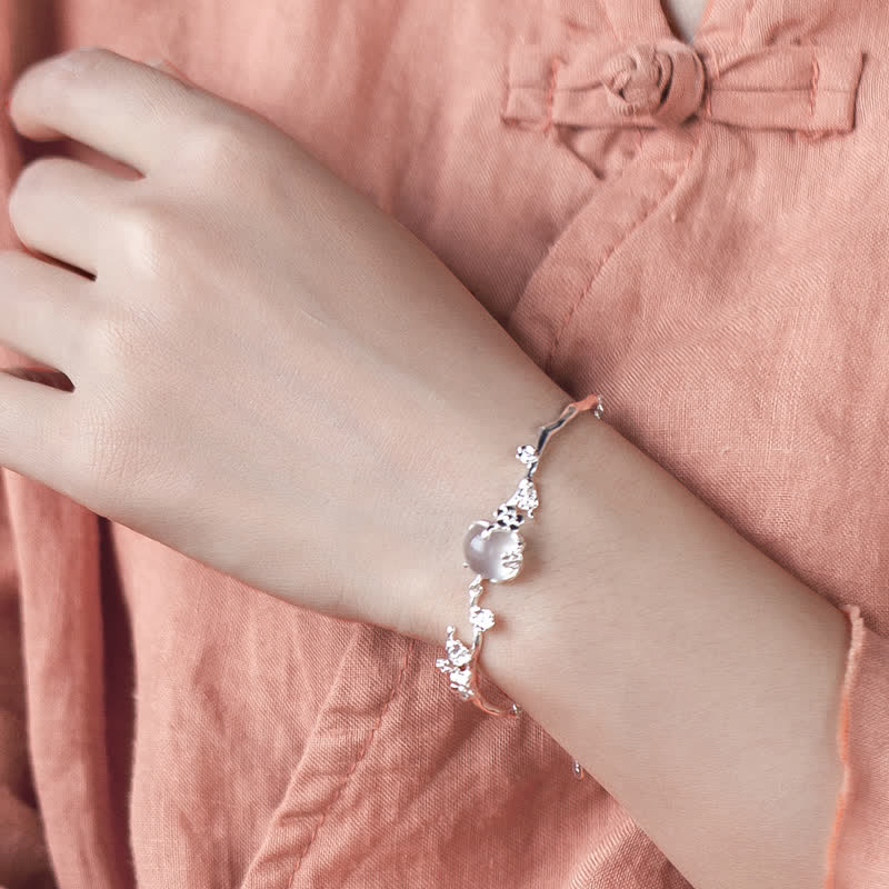 Bracelet d'harmonie positive en calcédoine, taille réglable