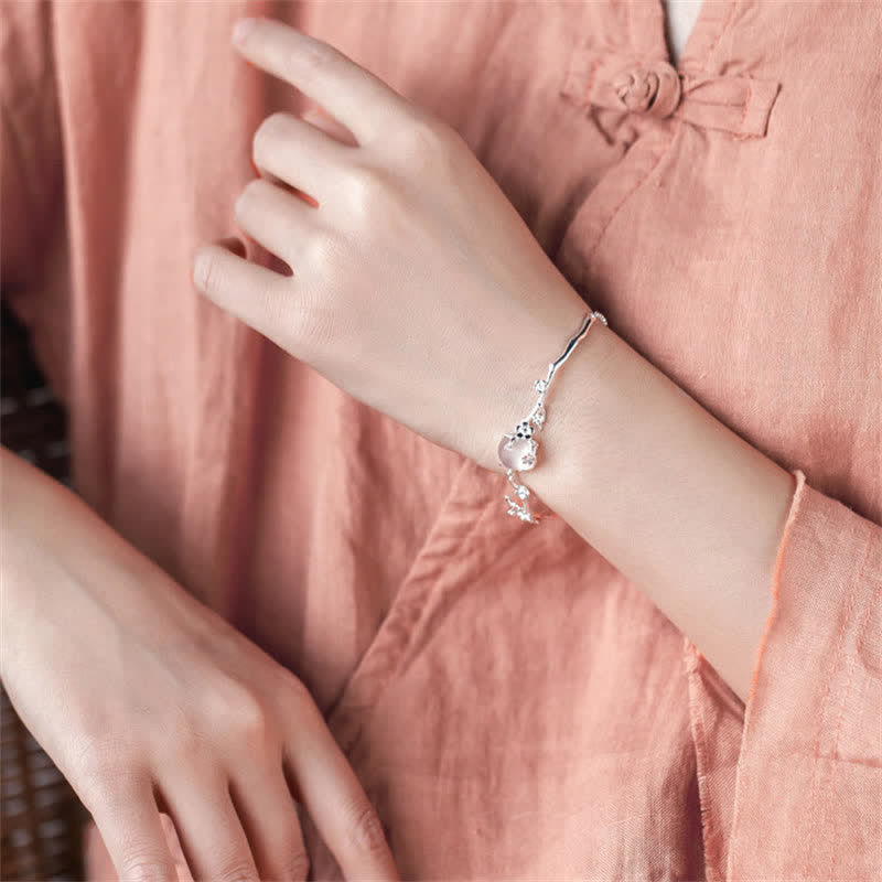 Bracelet d'harmonie positive en calcédoine, taille réglable