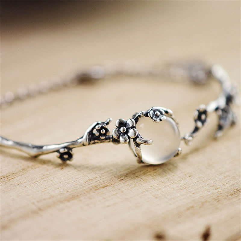 Bracelet d'harmonie positive en calcédoine, taille réglable