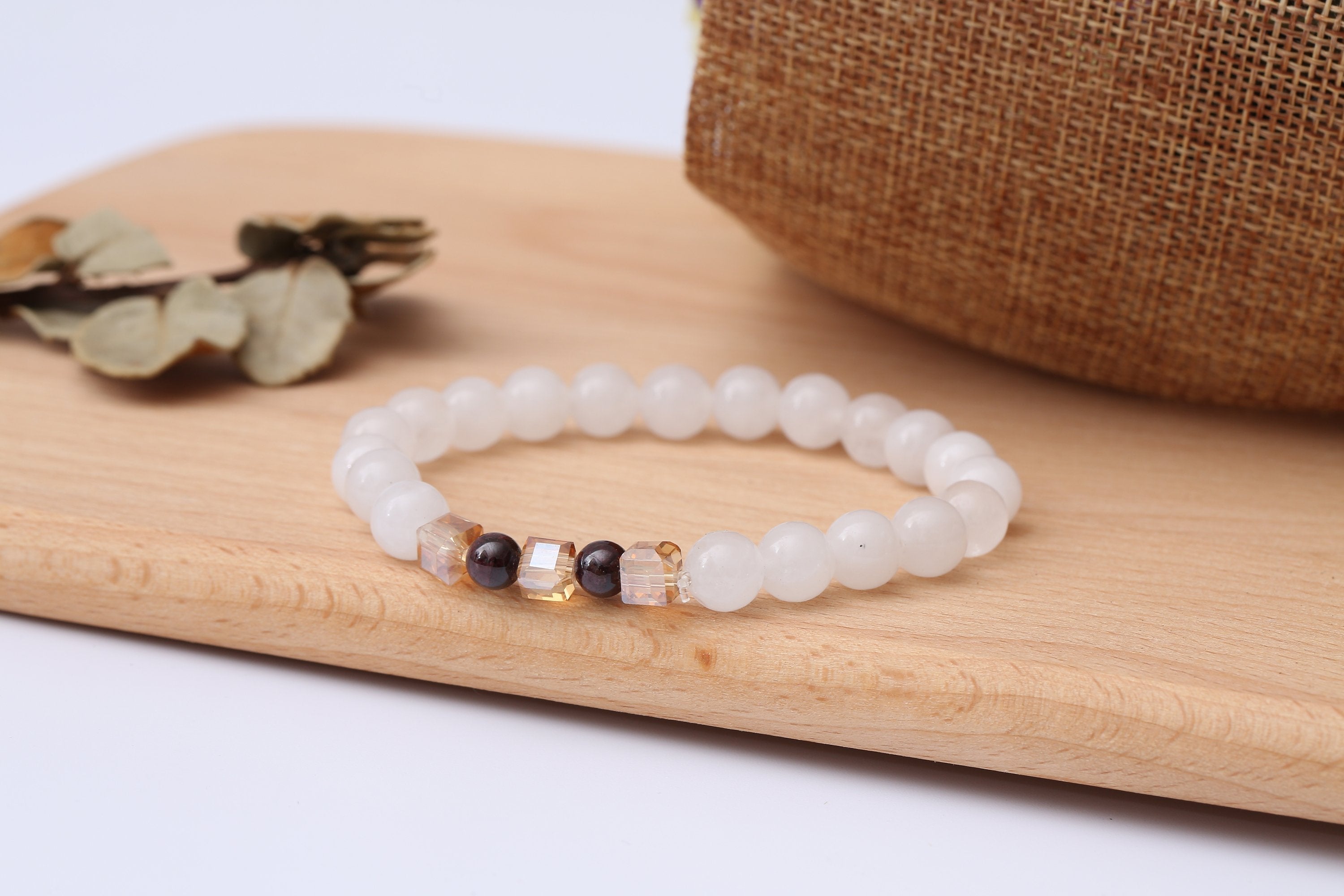 Bracelet en pierre de calcédoine pour le calme et la confiance