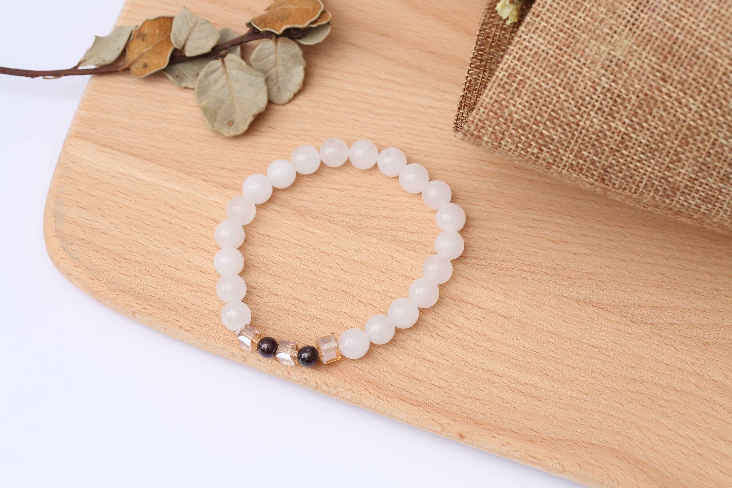Bracelet en pierre de calcédoine pour le calme et la confiance