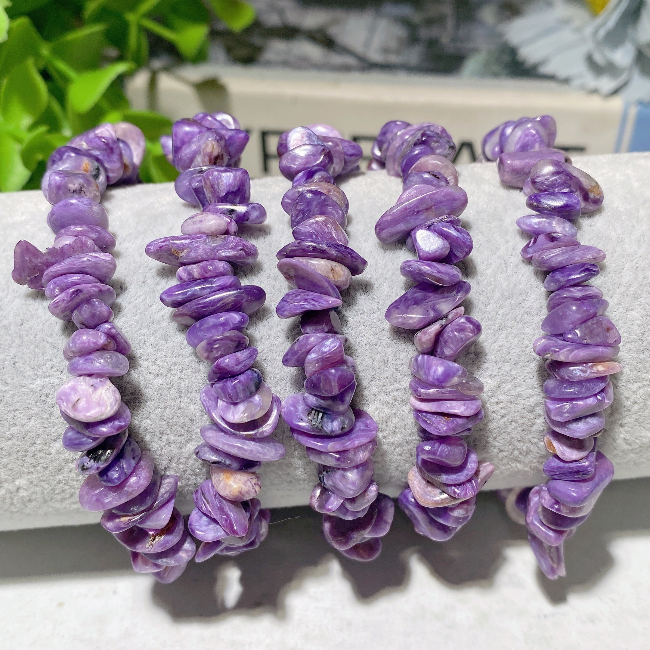 Charoite Chips Healing Bracelet 7-9mm Spiritual Energy
