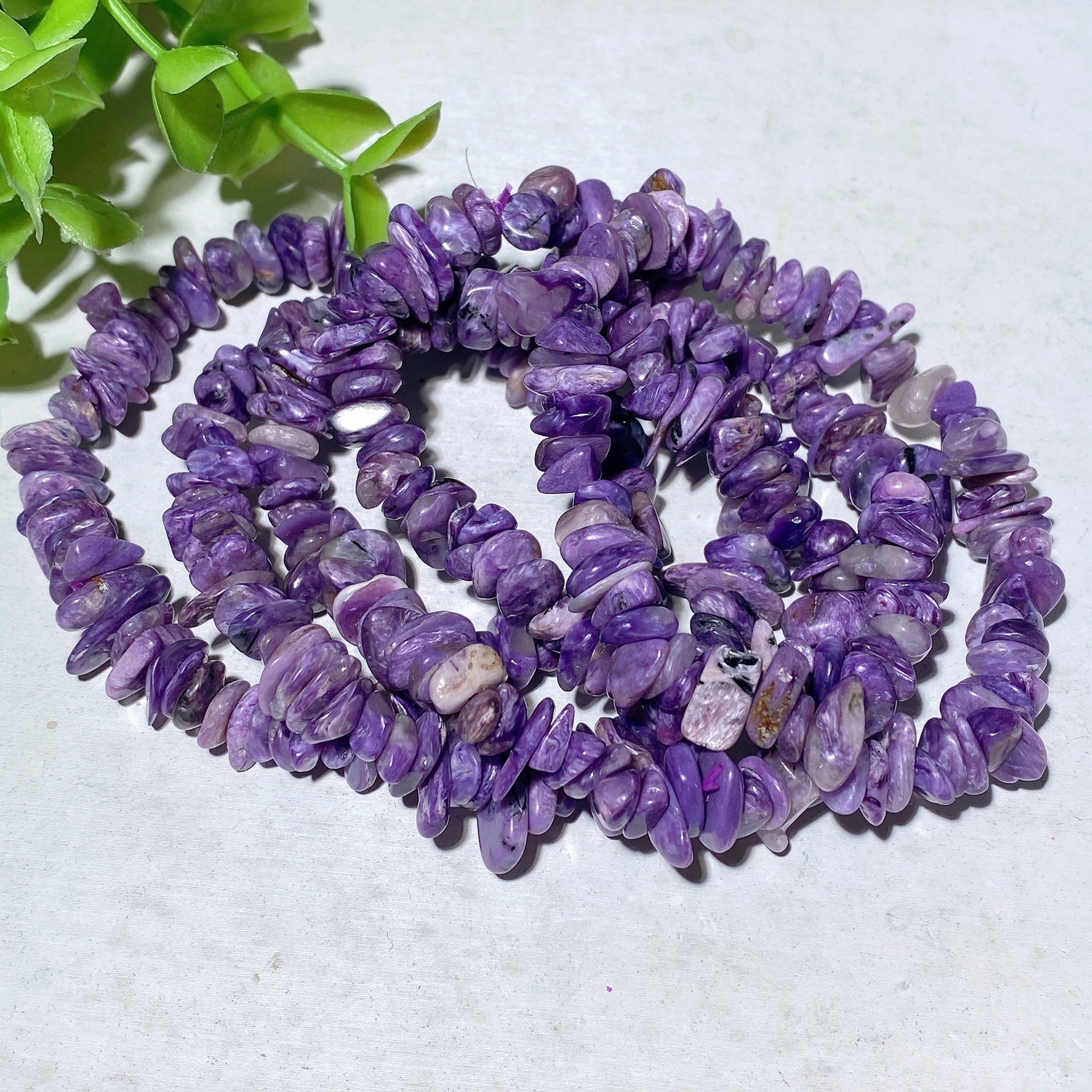 Charoite Chips Healing Bracelet 7-9mm Spiritual Energy