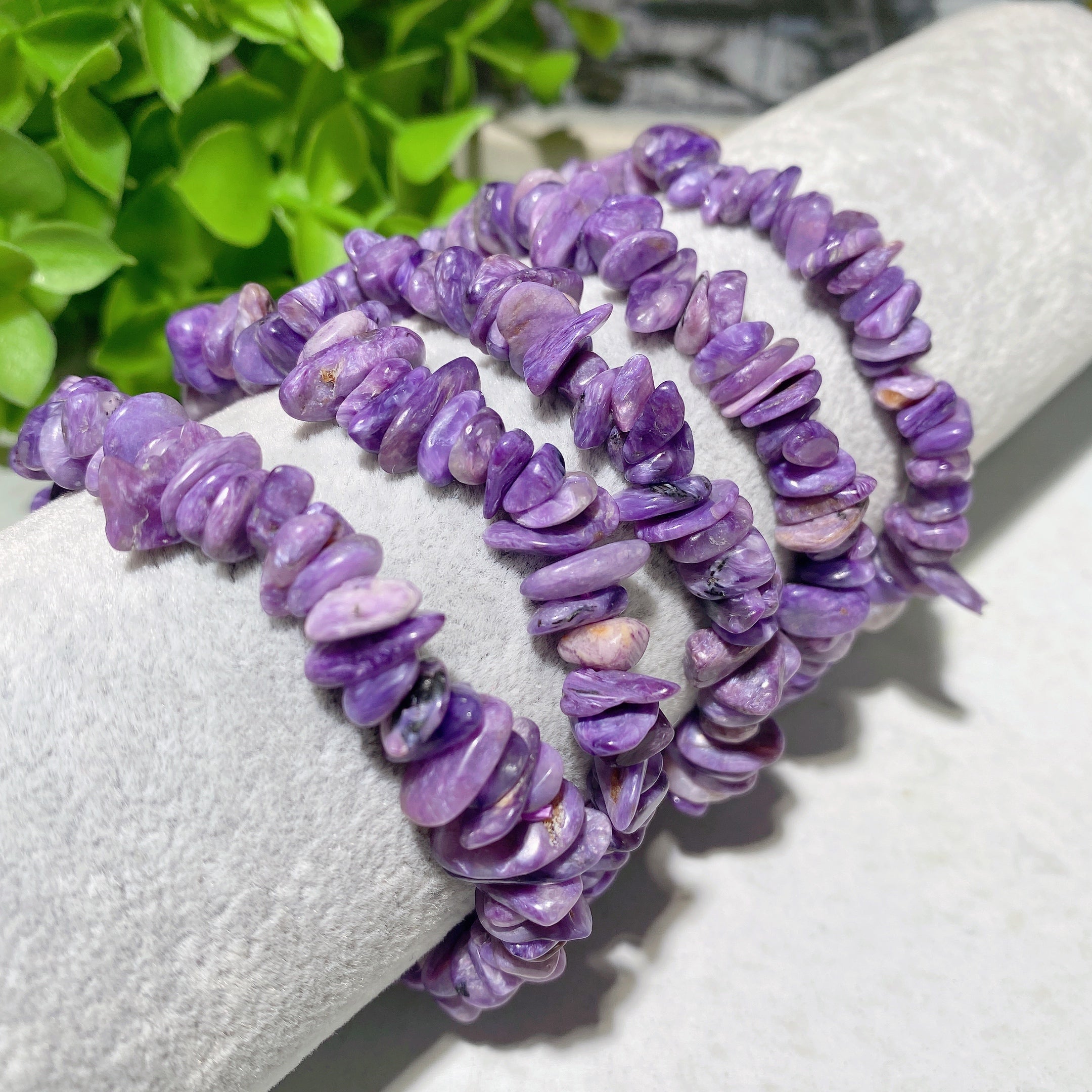 Charoite Chips Healing Bracelet 7-9mm Spiritual Energy