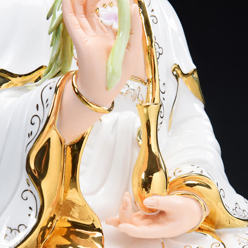 Statue de Bouddha en céramique du Bodhisattva Chenrezig pour le succès 26 cm