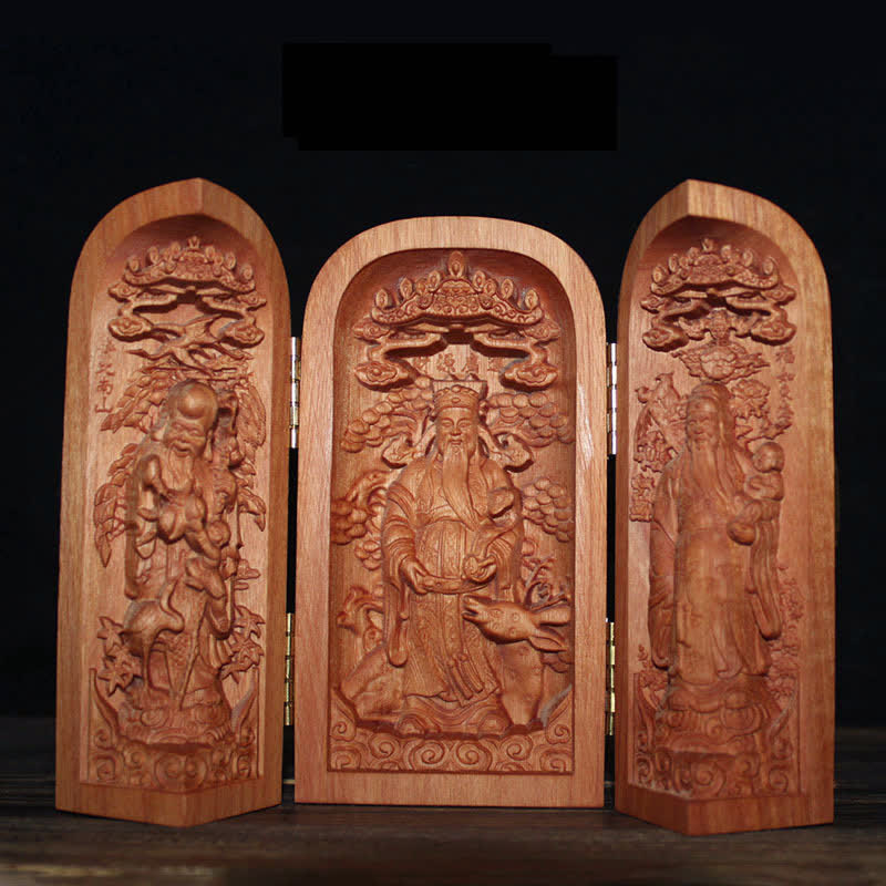 Décoration d'autel de bouddha Avalokitesvara Kwan Yin en bois de cerisier