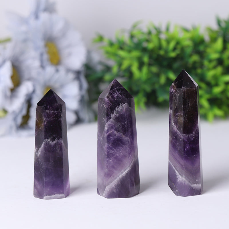 Chevron Amethyst Crystal Tower 2.4-4.5 inch Spiritual Point
