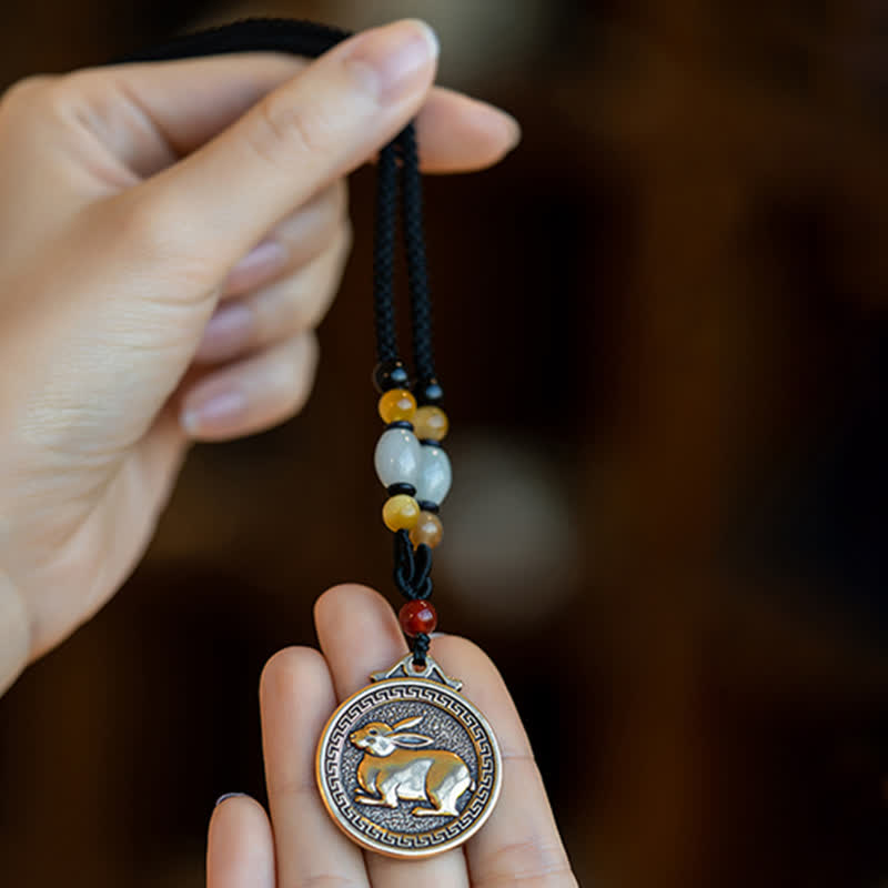 Collier avec bénédiction du zodiaque chinois | Breloque pour la richesse et la fortune