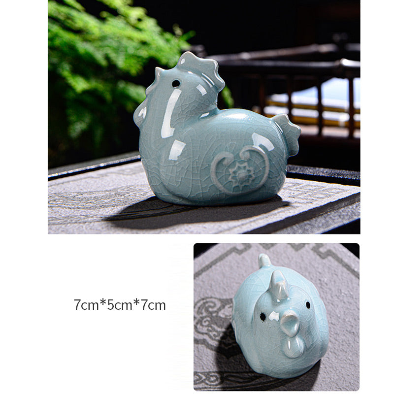 Animal de compagnie en céramique du zodiaque chinois pour la richesse et la prospérité