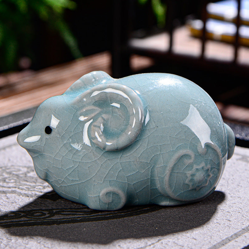 Animal de compagnie en céramique du zodiaque chinois pour la richesse et la prospérité