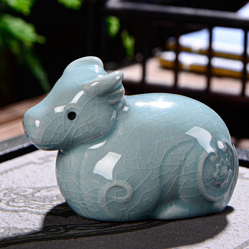 Animal de compagnie en céramique du zodiaque chinois pour la richesse et la prospérité