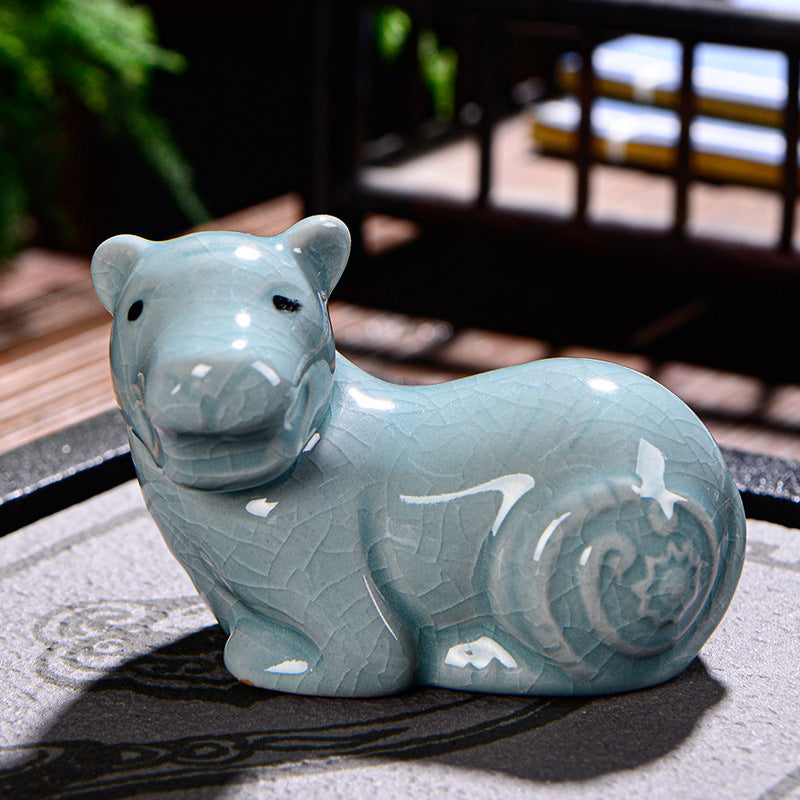 Animal de compagnie en céramique du zodiaque chinois pour la richesse et la prospérité