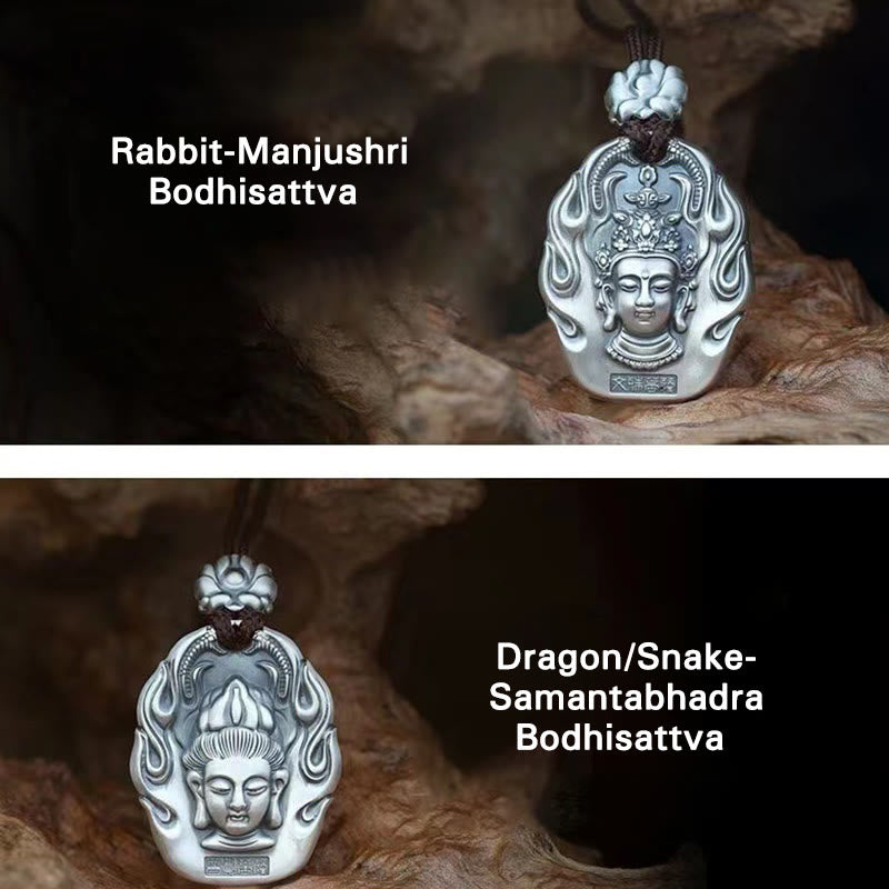 Collier de compassion du zodiaque chinois avec pendentif Om Mani Padme Hum