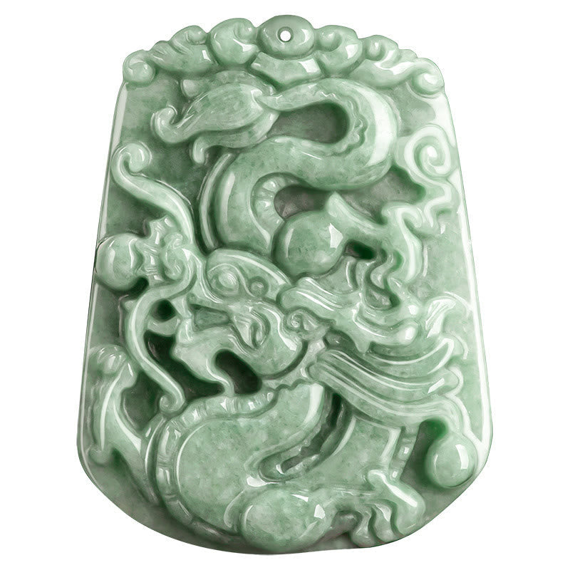 Collier pendentif de protection en jade dragon du zodiaque chinois