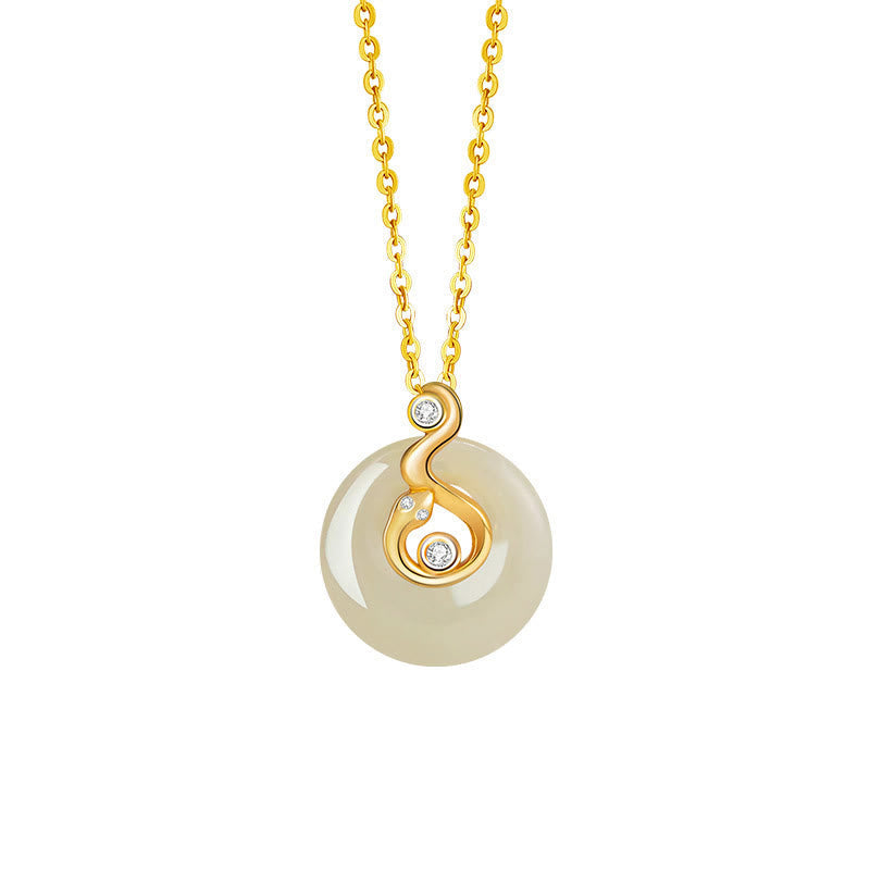 Collier pendentif en jade Hetian du zodiaque chinois