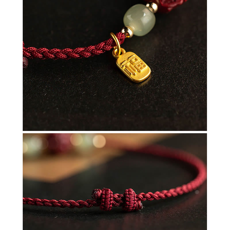 Bracelet porte-bonheur en jade du zodiaque chinois