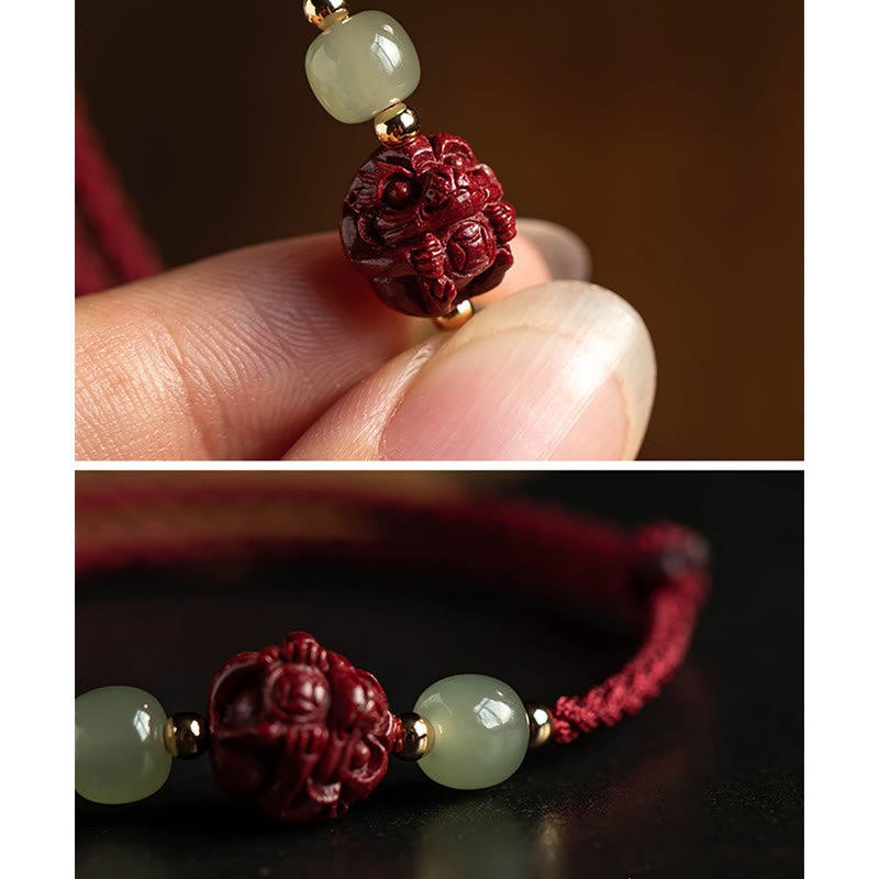 Bracelet porte-bonheur en jade du zodiaque chinois