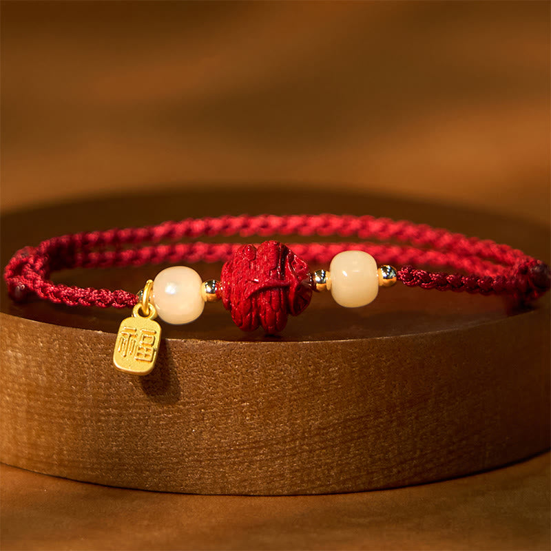 Bracelet porte-bonheur en jade du zodiaque chinois