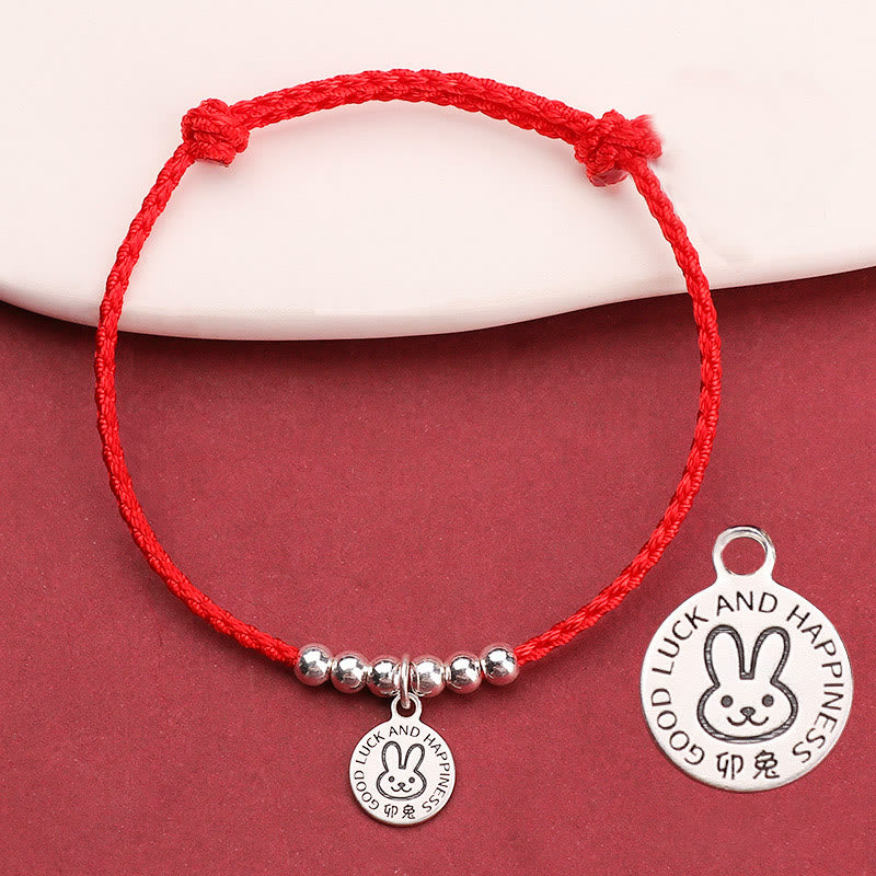 Bracelet de protection pour enfant avec signe du zodiaque chinois | Argent sterling et fil rouge