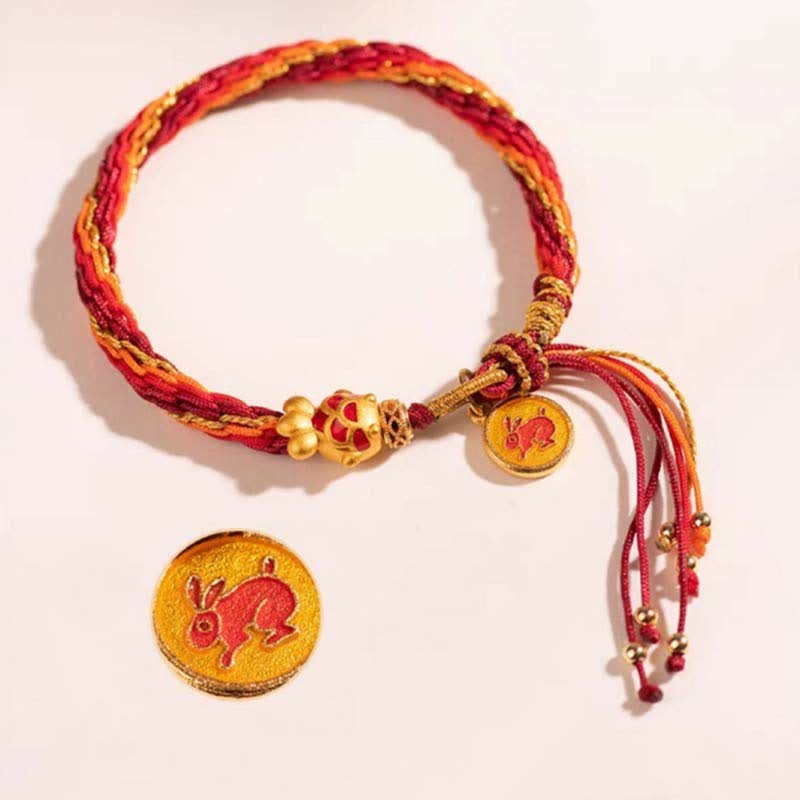 Bracelet de protection du zodiaque chinois en fil rouge avec poisson koï