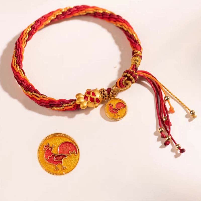 Bracelet de protection du zodiaque chinois en fil rouge avec poisson koï