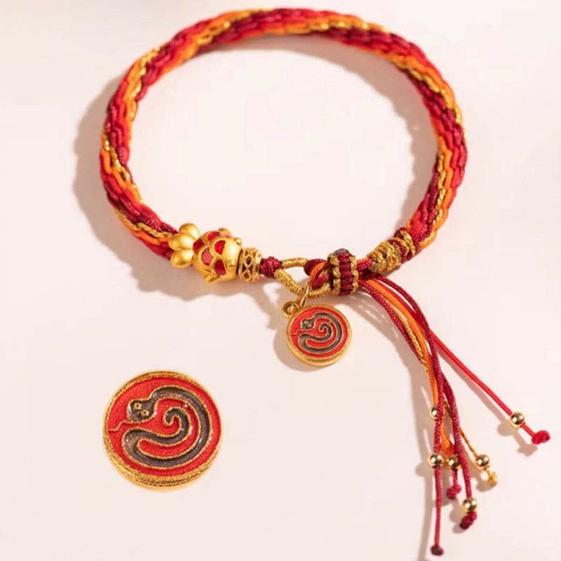 Bracelet de protection du zodiaque chinois en fil rouge avec poisson koï