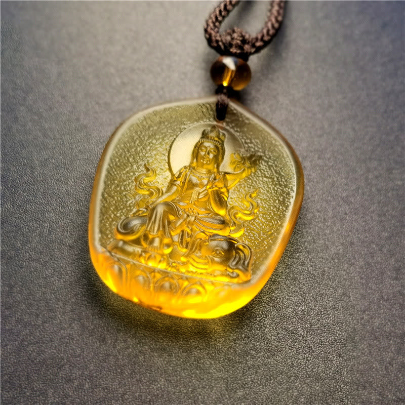 Collier pendentif de compassion en cristal Liuli du zodiaque chinois