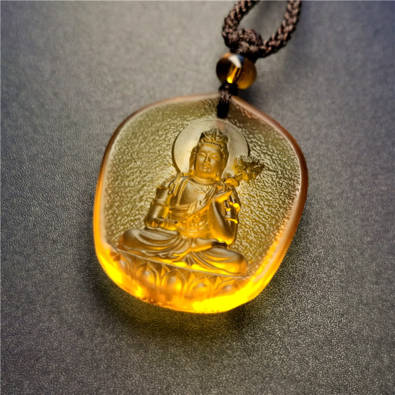 Collier pendentif de compassion en cristal Liuli du zodiaque chinois