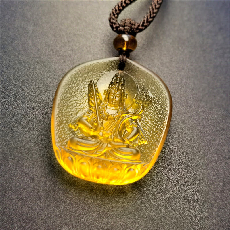 Collier pendentif de compassion en cristal Liuli du zodiaque chinois