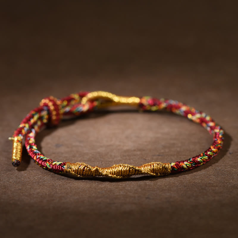 Bracelet tressé Bouddha du zodiaque chinois 14-17 cm Protection Chance