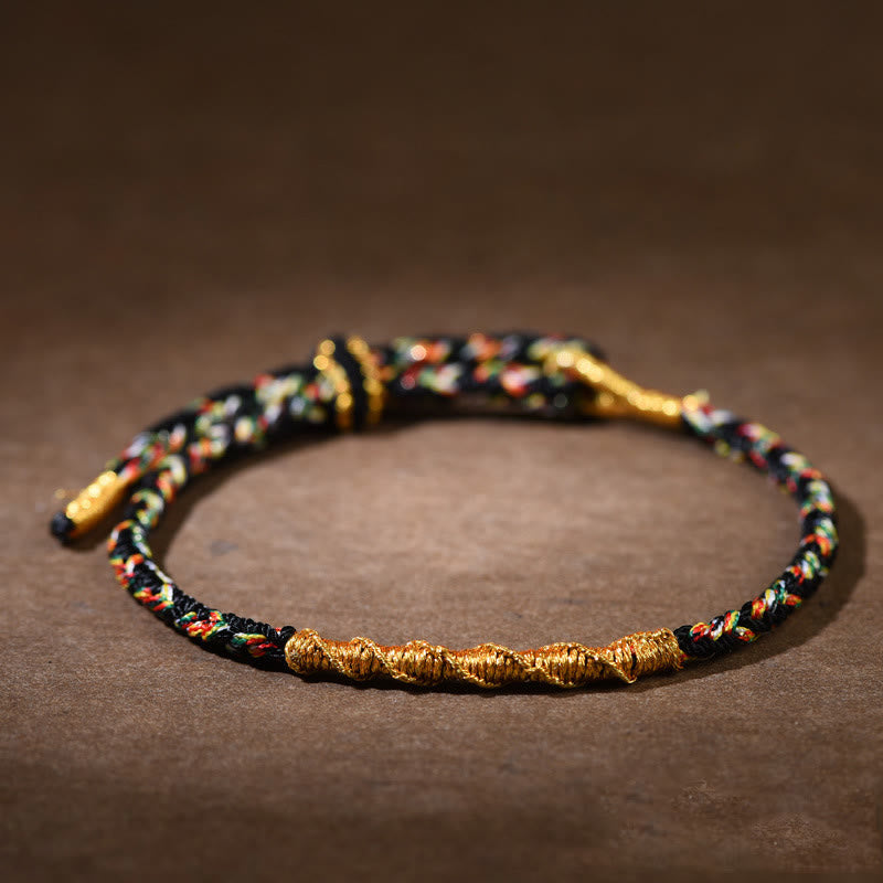 Bracelet tressé Bouddha du zodiaque chinois 14-17 cm Protection Chance