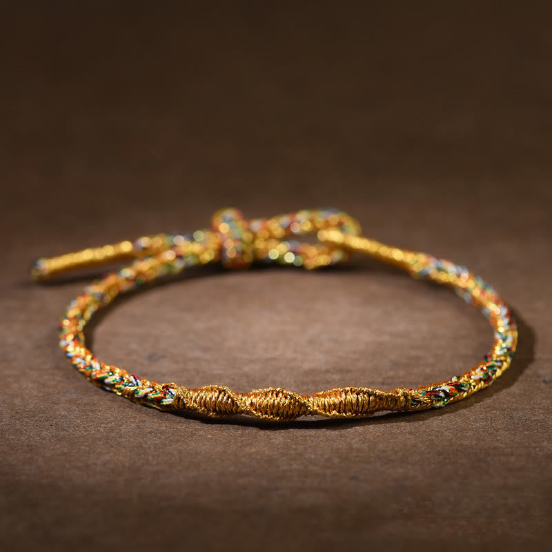 Bracelet tressé Bouddha du zodiaque chinois 14-17 cm Protection Chance