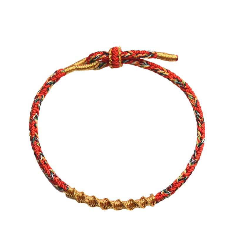 Bracelet tressé Bouddha du zodiaque chinois 14-17 cm Protection Chance