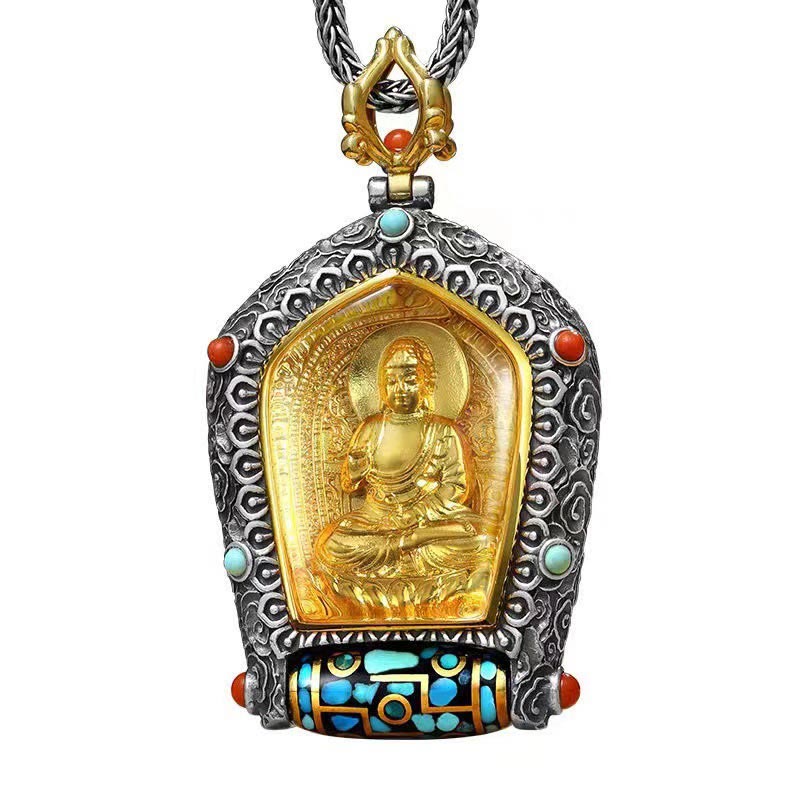 Collier du zodiaque chinois avec pendentif Bouddha natal pour la prospérité
