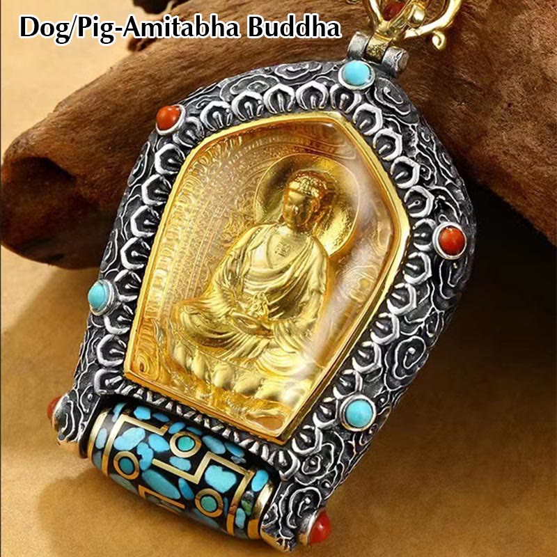 Collier du zodiaque chinois avec pendentif Bouddha natal pour la prospérité