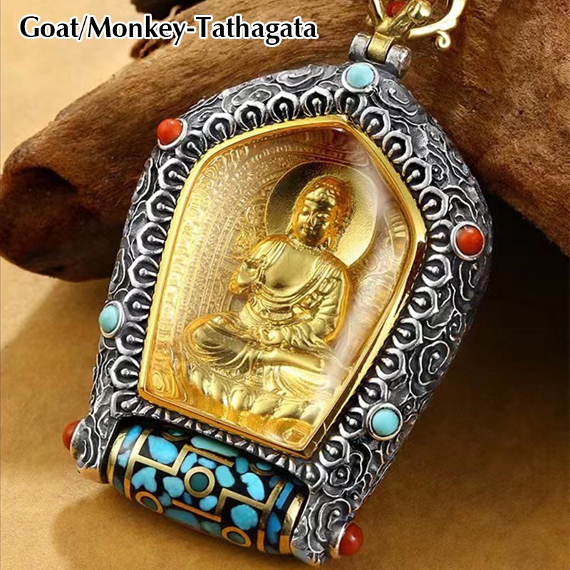 Collier du zodiaque chinois avec pendentif Bouddha natal pour la prospérité