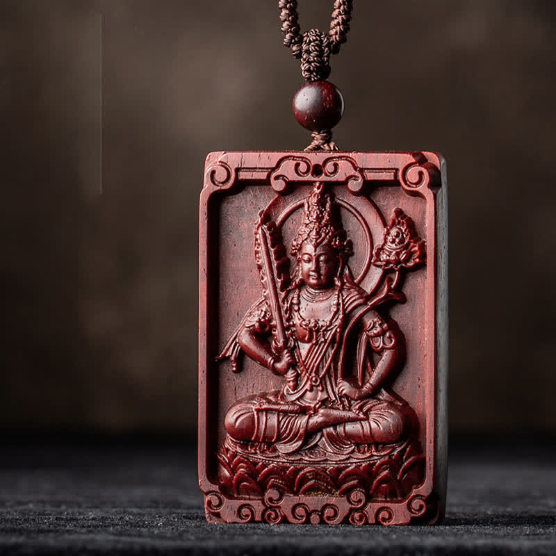 Collier de protection en bois de santal rouge du zodiaque chinois
