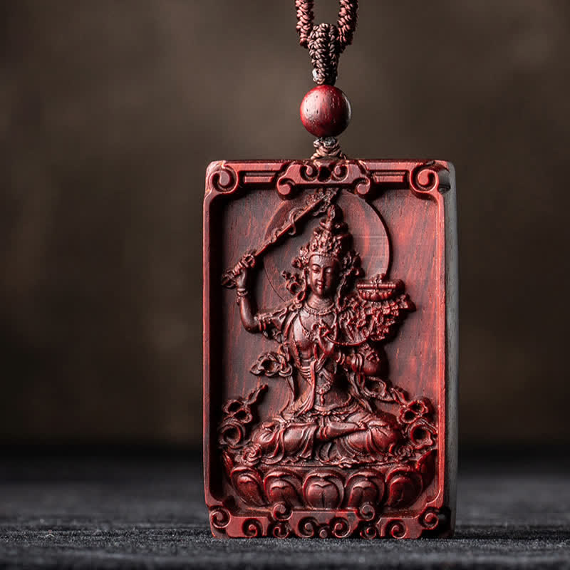 Collier de protection en bois de santal rouge du zodiaque chinois