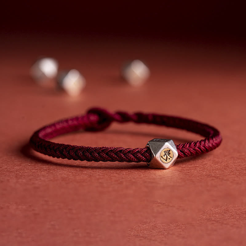 Bracelet de protection en argent avec fil rouge du zodiaque chinois
