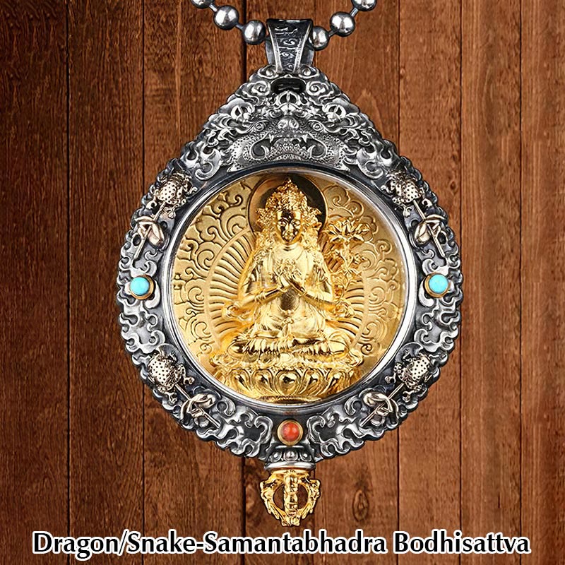 Collier pendentif rotatif du zodiaque chinois pour la protection spirituelle
