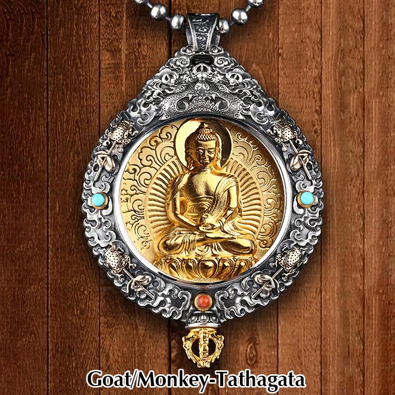 Collier pendentif rotatif du zodiaque chinois pour la protection spirituelle