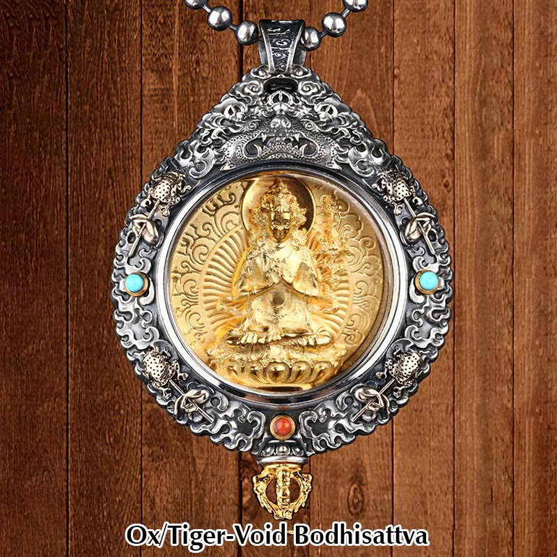 Collier pendentif rotatif du zodiaque chinois pour la protection spirituelle
