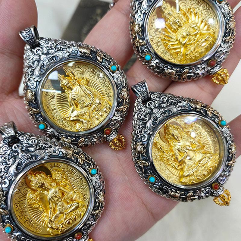 Collier pendentif rotatif du zodiaque chinois pour la protection spirituelle