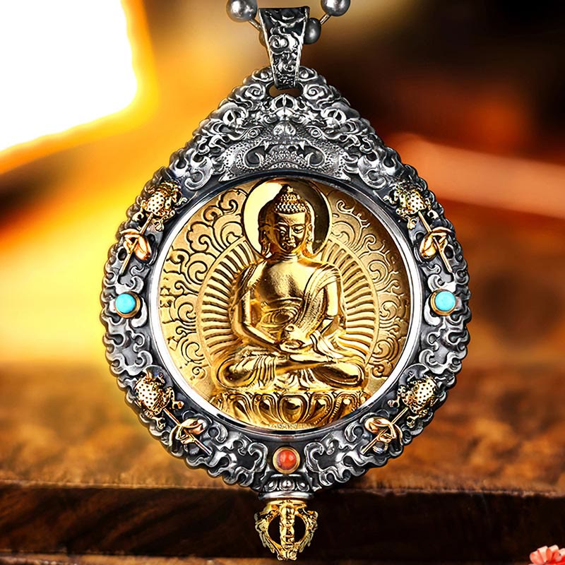 Collier pendentif rotatif du zodiaque chinois pour la protection spirituelle
